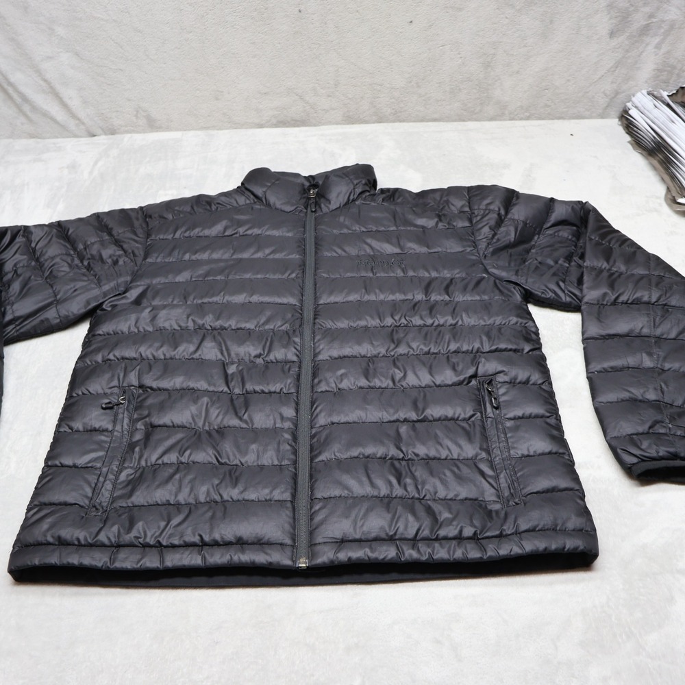 Marmot Down Jacket Mens Large Black Quilted 700-Fill Insulted Light Pack Puffer